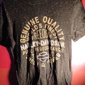 Harley-Davidson Black and Gold Speckled Tee